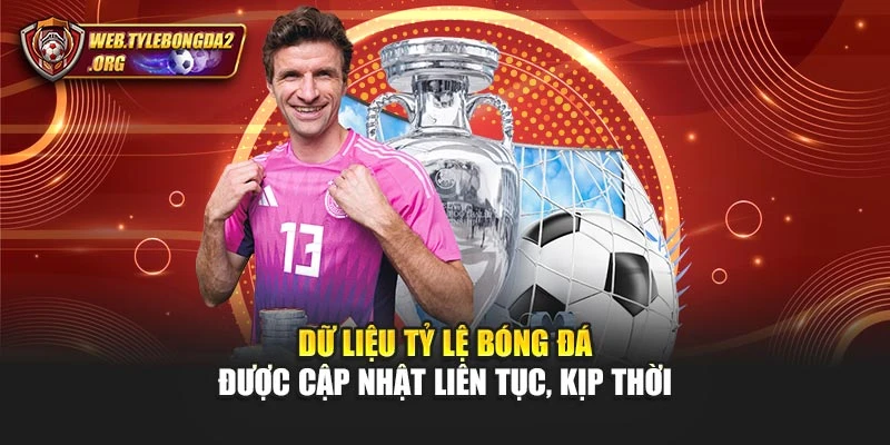 Dữ liệu tỷ lệ bóng đá được cập nhật liên tục, kịp thời